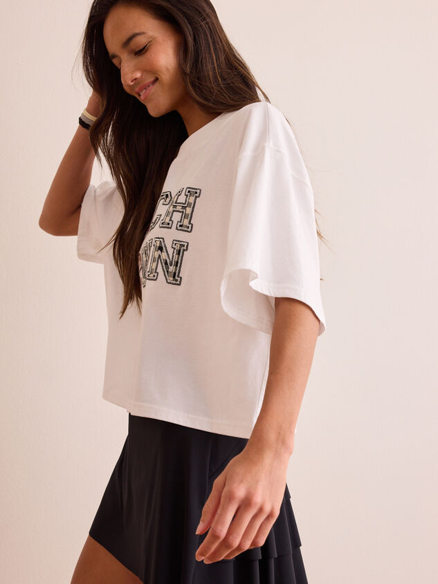 Touchdown Cropped Boxy Tee Detail 4 - TULLABEE