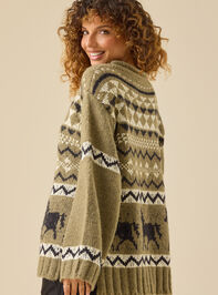 Fern Fair Isle Horse Sweater Detail 8 - TULLABEE