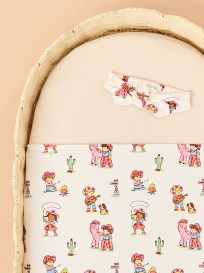 Vintage Cowgirl Swaddle with Headband - TULLABEE