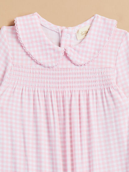 Kit Gingham Smocked Footie - TULLABEE