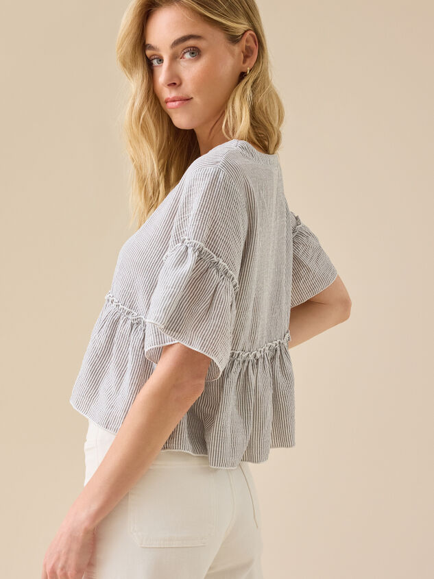 Leyla Stripe Top Detail 3 - TULLABEE