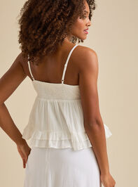 Willow Lace Gauze Babydoll Tank Detail 5 - TULLABEE