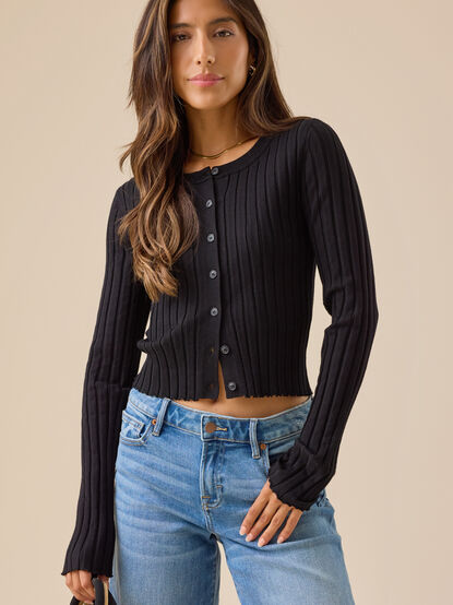 Haven Ribbed Button Up Top - TULLABEE