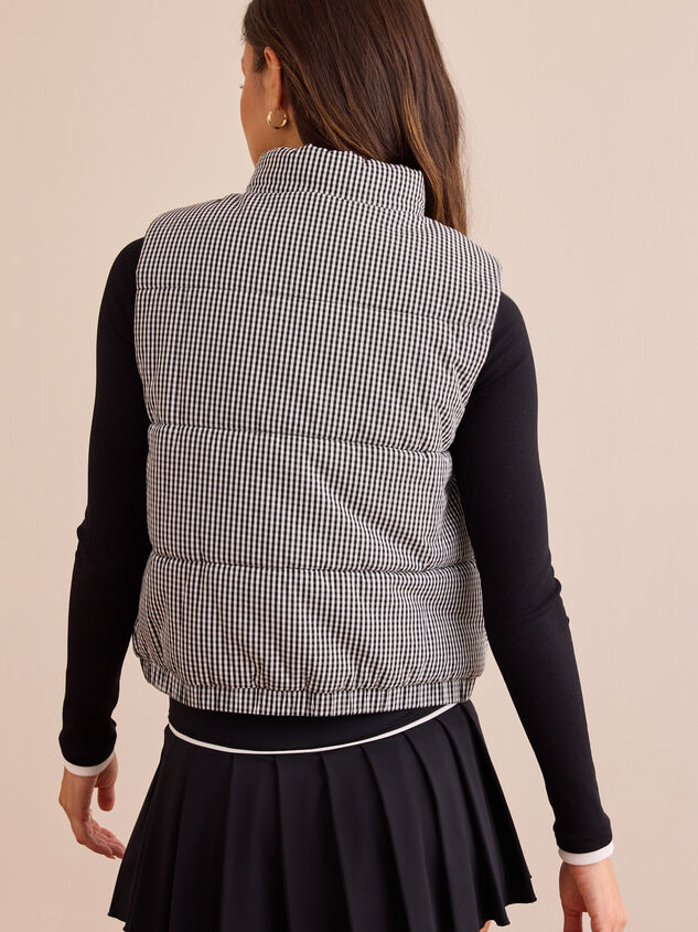 Snow Ridge Gingham Puffer Vest Detail 4 - TULLABEE