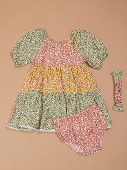 Landon Floral Baby Dress and Headband Set - TULLABEE