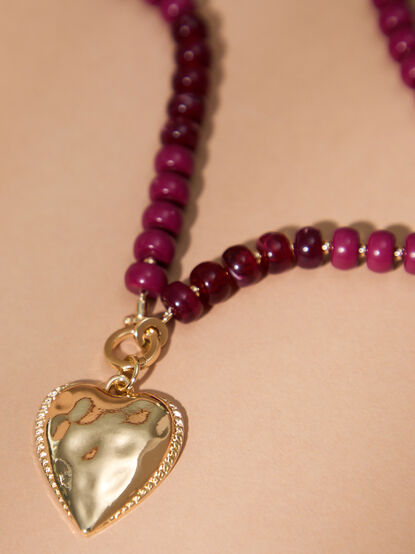 Organic Heart Beaded Necklace - TULLABEE
