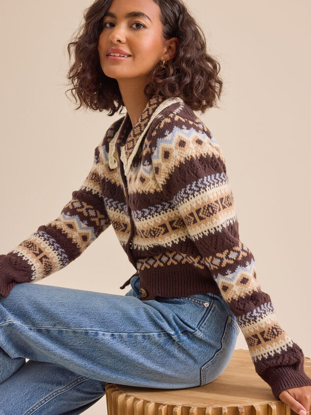 Sherrie Fair Isle Cropped Cardigan Detail 5 - TULLABEE