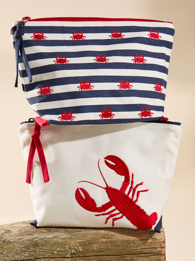 Embroidered Lobster Pouch Detail 4 - TULLABEE