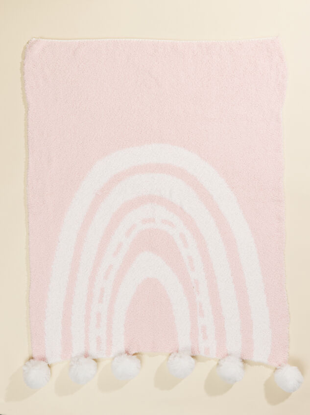 Pink Rainbow Chenille Blanket Detail 2 - TULLABEE