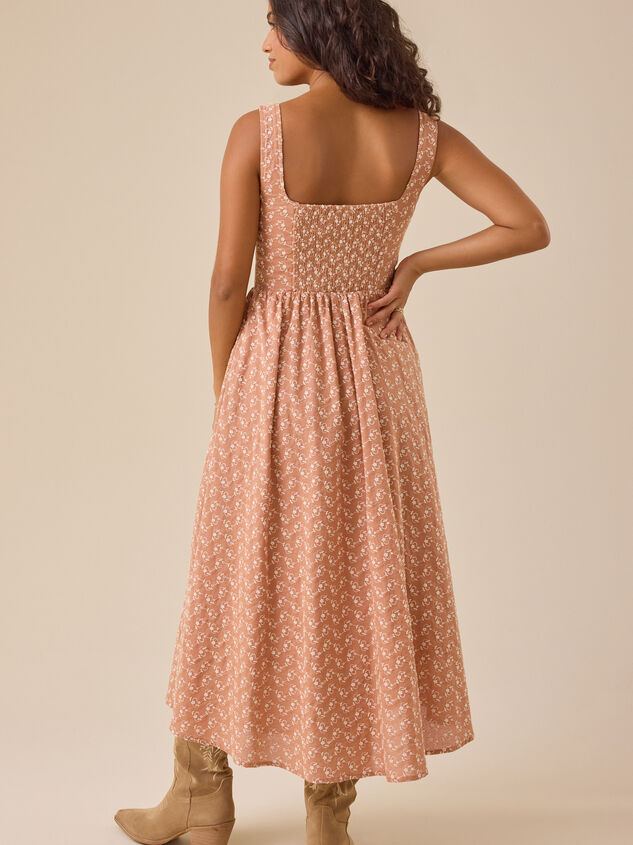 Lenore Drop Waist Midi Dress Detail 4 - TULLABEE