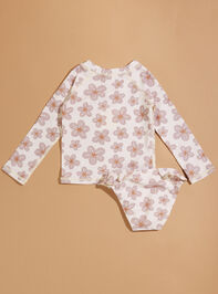 Mariposa Hibiscus Toddler Rash Guard Set by Rylee + Cru Detail 2 - TULLABEE