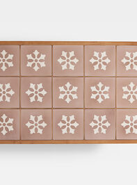 Audrey Wood Coffee Table Pink and Cream Detail 6 - TULLABEE