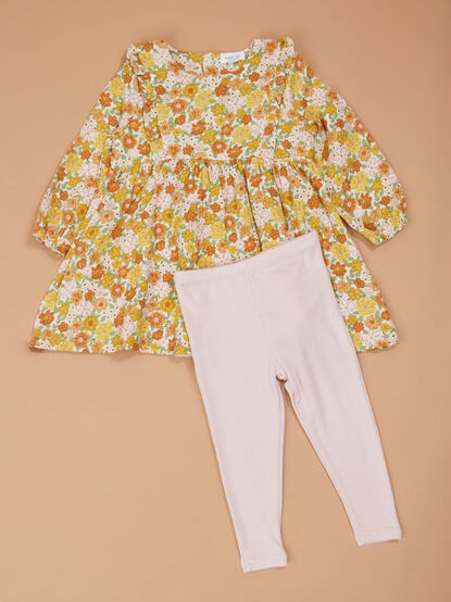 Audra Baby Floral Dress and Legging Set - TULLABEE
