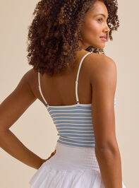 Everyday Seamless Stripe Cami Detail 5 - TULLABEE