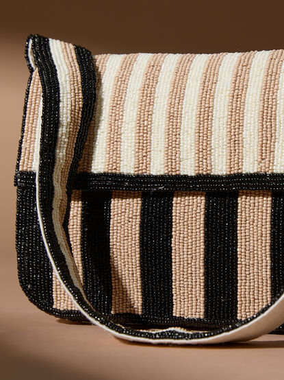 Jordan Striped Beaded Purse - TULLABEE