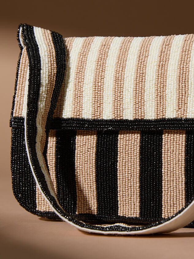Jordan Striped Beaded Purse Detail 2 - TULLABEE