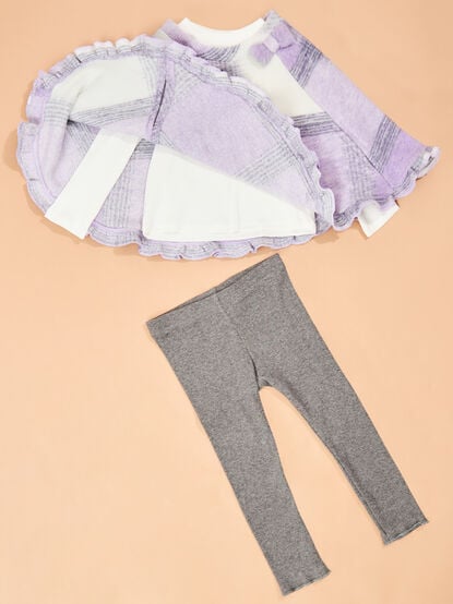 Violet Plaid Poncho Set - TULLABEE