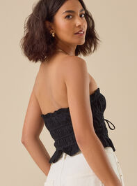 Frannie Tie Front Tube Top Detail 5 - TULLABEE