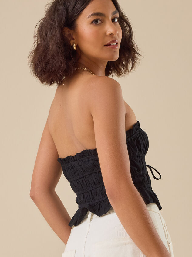 Frannie Tie Front Tube Top Detail 5 - TULLABEE