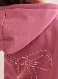 Snuggle Bow Sweatshirt Detail 2 - TULLABEE