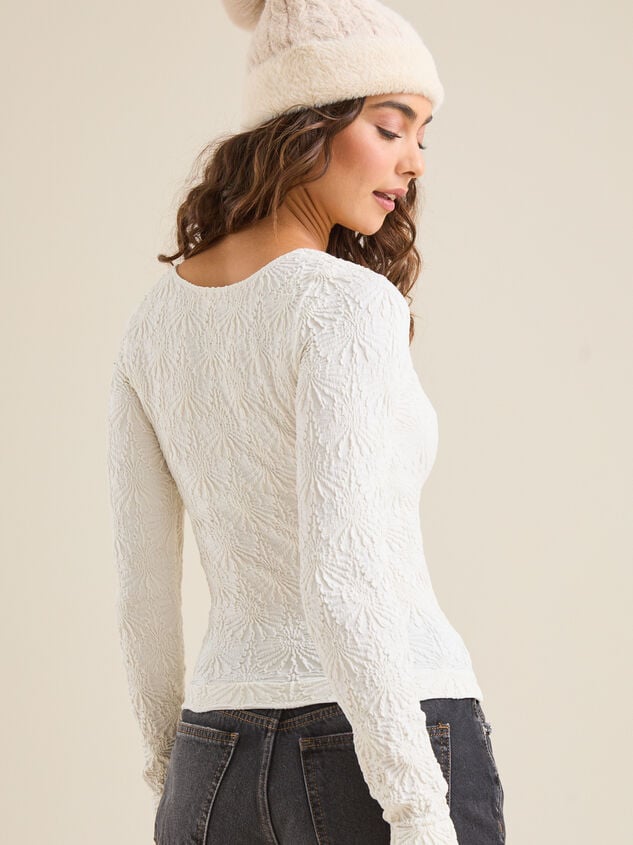 Blaire Seamless Floral Long Sleeve Cami Detail 4 - TULLABEE