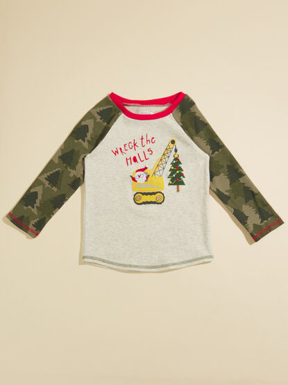 Wreck The Halls Camo Tee by Mud Pie - TULLABEE