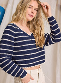 Mila Stripe Sweater Detail 4 - TULLABEE