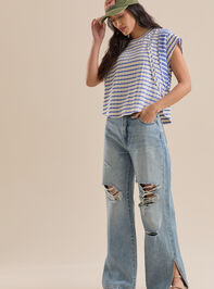 Marlee Mixed Stripe Top Detail 2 - TULLABEE