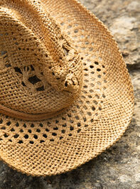 Woven Straw Rope Cowboy Hat Detail 2 - TULLABEE