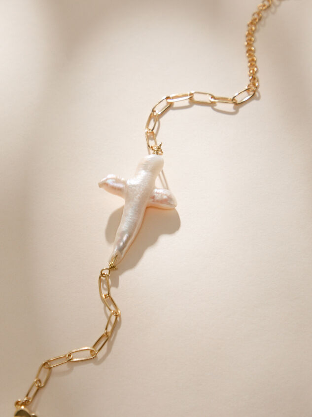 Pearl Cross Bracelet Detail 2 - TULLABEE