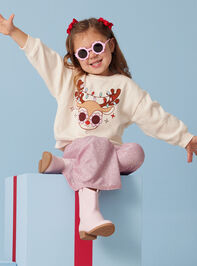 Groovy Reindeer Toddler Sweatshirt - TULLABEE