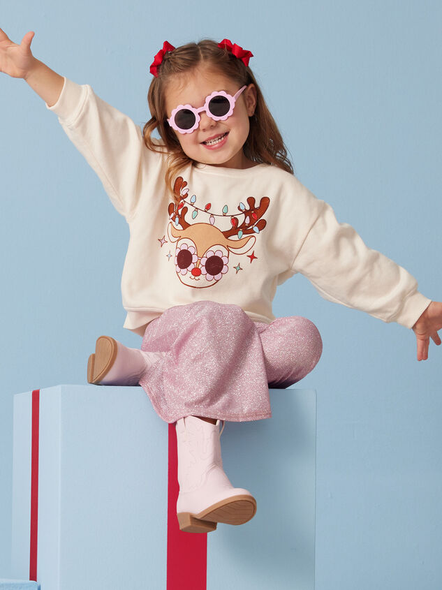 Groovy Reindeer Toddler Sweatshirt - TULLABEE