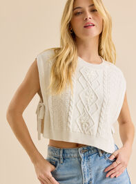 Marleen Side Tie Sweater Vest Detail 4 - TULLABEE