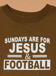 Jesus & Football Tee Detail 2 - TULLABEE