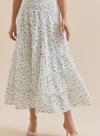 Ruth Floral Midi Skirt Detail 2 - TULLABEE