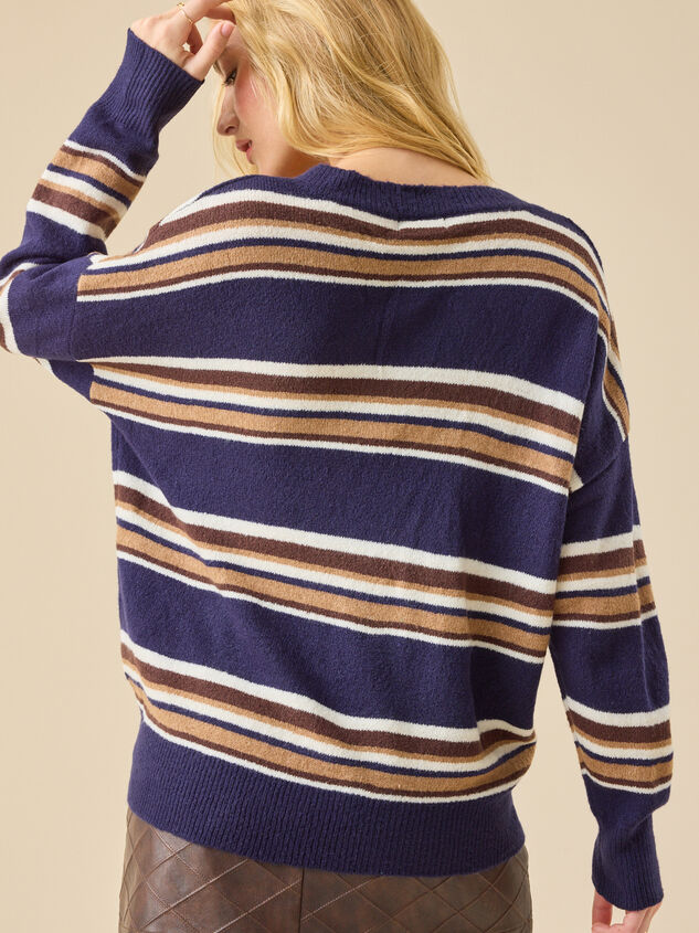 Kayla Oversize Striped Sweater Detail 4 - TULLABEE