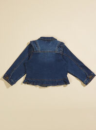 Jullie Ruffle Denim Jacket by MudPie Detail 2 - TULLABEE