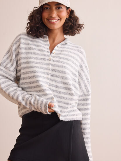 Power To The Stripe Cardigan - TULLABEE