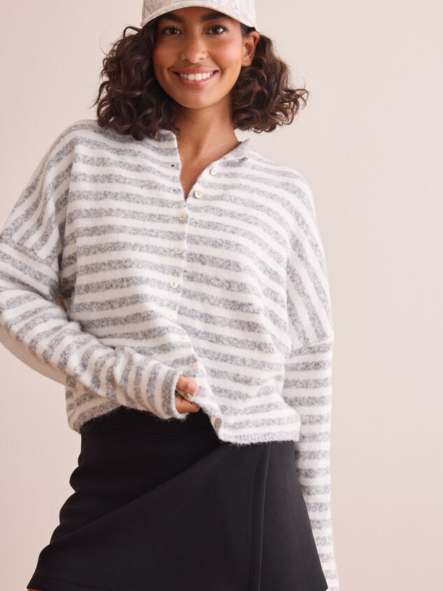 Power To The Stripe Cardigan - TULLABEE