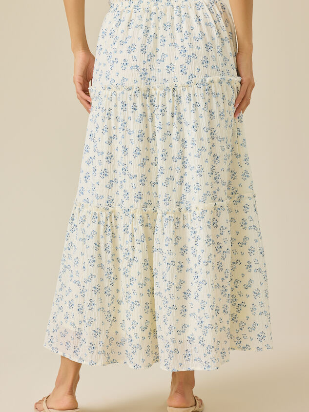 Catelyn Floral Midi Skirt Detail 5 - TULLABEE