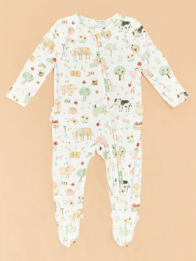 Farm Animal Ruffle Footie - TULLABEE