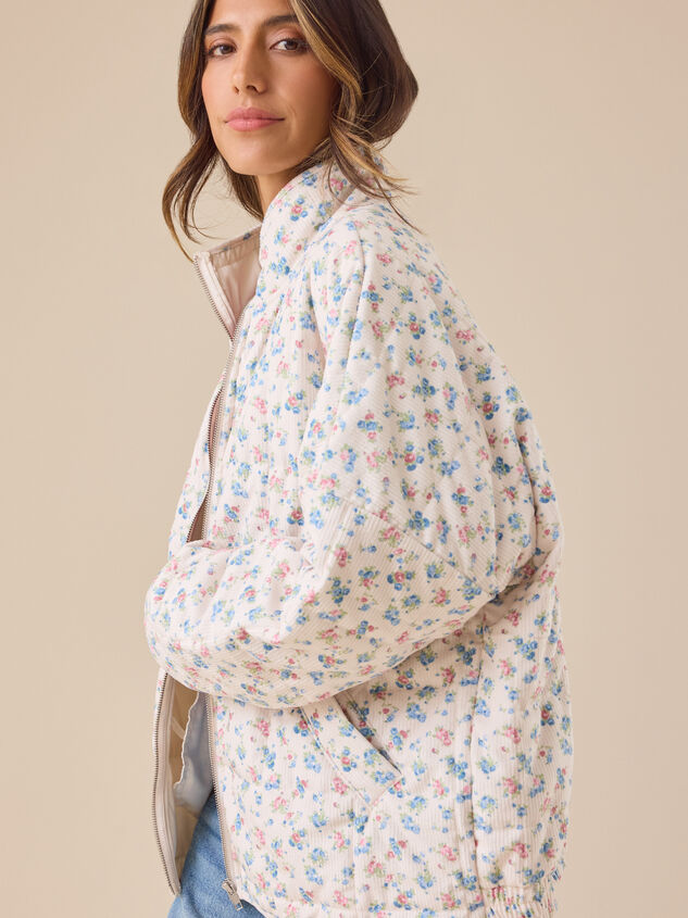 Kiana Corduroy Floral Jacket Detail 4 - TULLABEE
