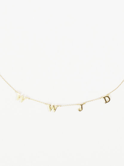 18K Gold WWJD Charm Necklace - TULLABEE