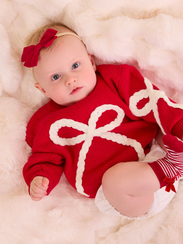 Braided Bow Christmas Sweater - TULLABEE