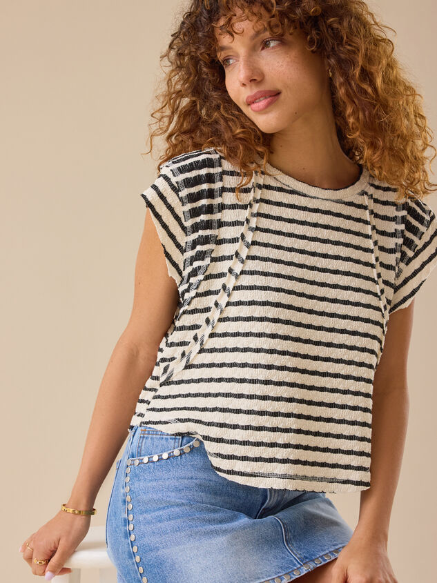 Marlee Mixed Stripe Top Detail 3 - TULLABEE