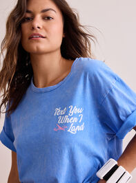 Text You When I Land Oversized Tee Detail 3 - TULLABEE