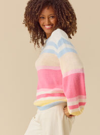 Kiera Multi Stripe Sweater Detail 5 - TULLABEE