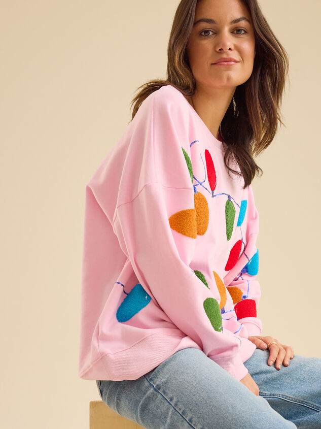 Christmas Lights Crew Neck Detail 4 - TULLABEE