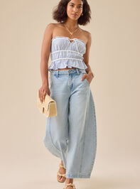 Alice Pinstripe Tube Top Detail 6 - TULLABEE