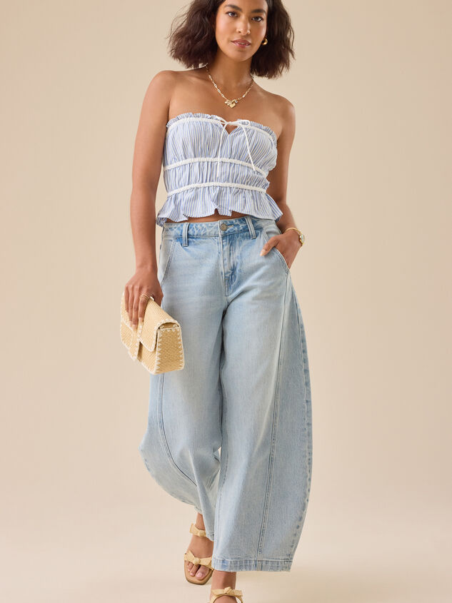 Alice Pinstripe Tube Top Detail 6 - TULLABEE
